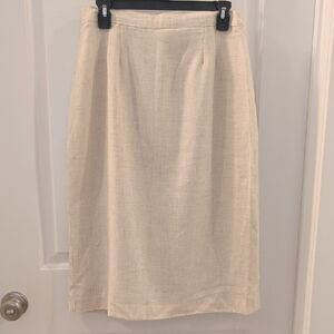 Christy Girl Cream Oatmeal Vintage Pencil Skirt